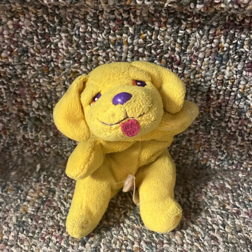 Yellow Plush Dog Toy vintage Casey Lisa Frank rare
